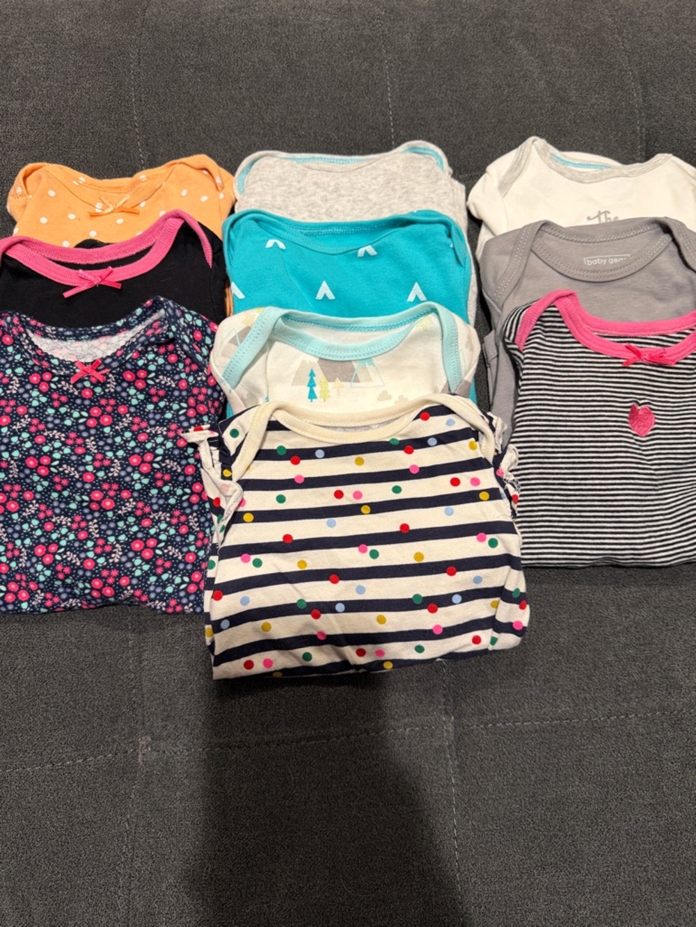 Baby Girls Long Sleeve Onesie Set - Set of 10